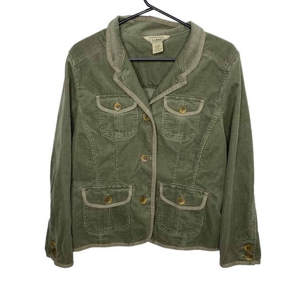 VTG L.L.Bean green corduroy jacket blazer - Picture 1 of 5